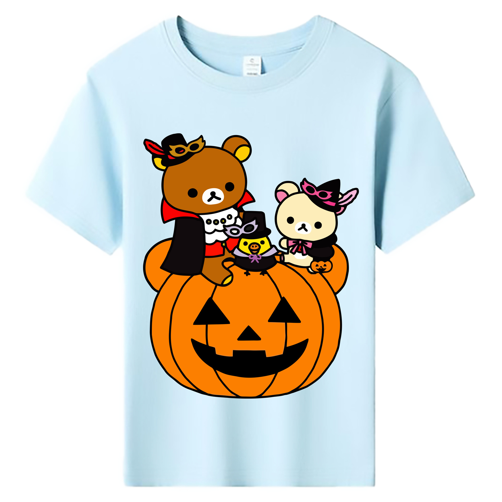 （画像用） リラックマ リラックマ キイロイトリ Rilakkuma Korilakkuma Kiiroitori 綿100％キッズTシャツ（フロントプリント）